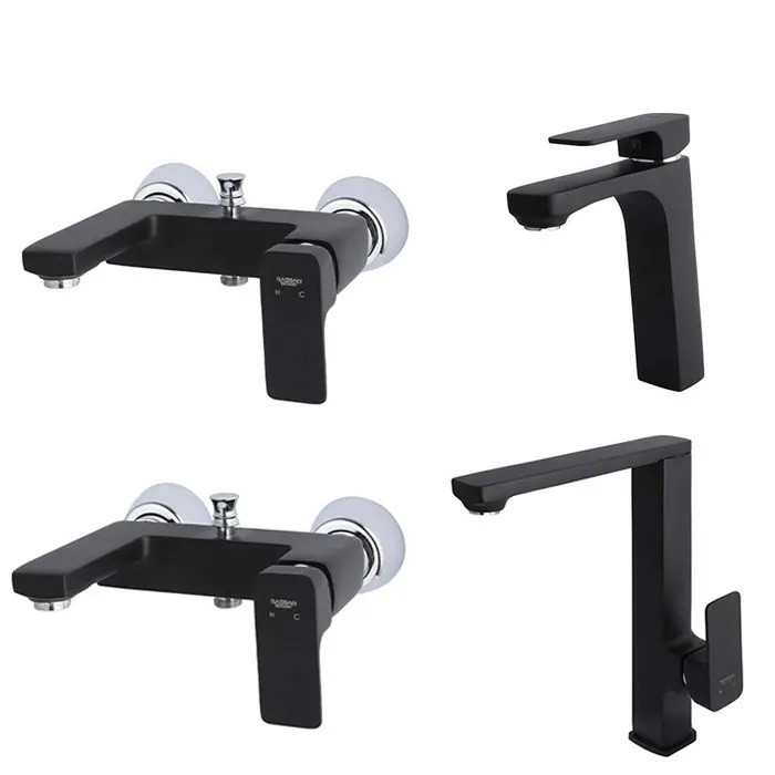 ست شیرآلات راسان مدل گارنت مشکی