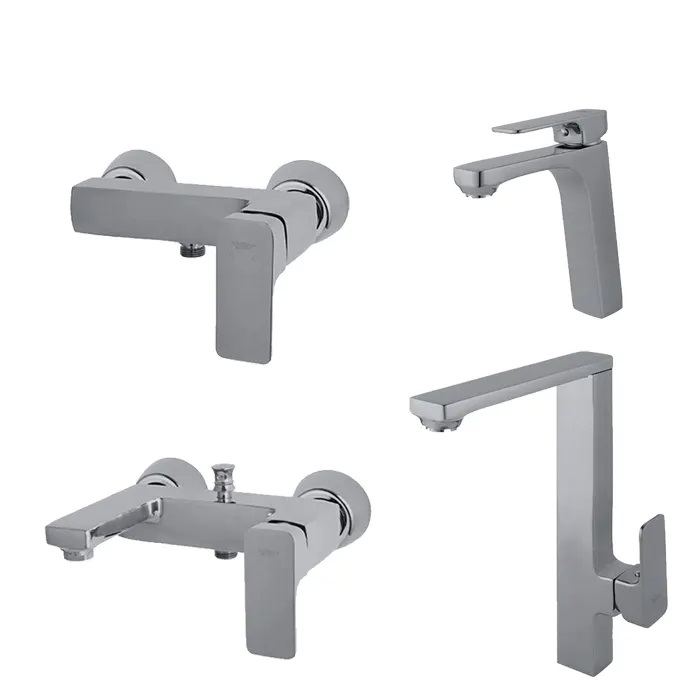 ست شیرآلات راسان مدل گارنت کروم مات