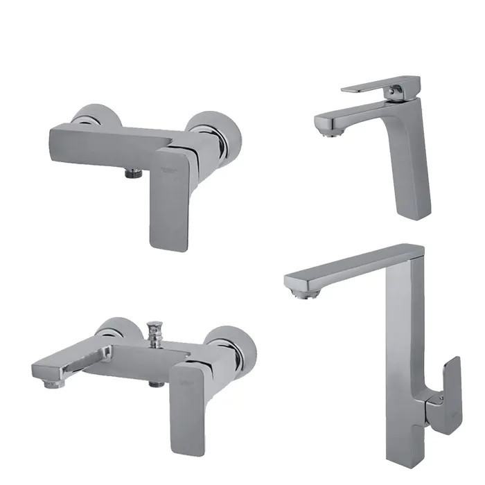 ست شیرآلات راسان مدل گارنت کروم مات