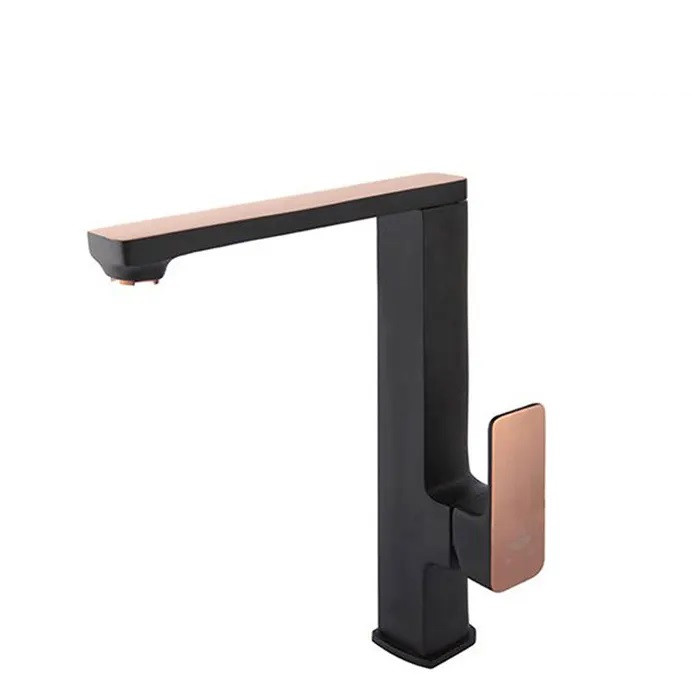 شیر سینک راسان مدل گارنت مشکی رزگلد