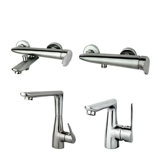 ست شیرآلات راسان مدل رابیت کروم مات