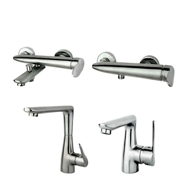 ست شیرآلات راسان مدل رابیت کروم مات