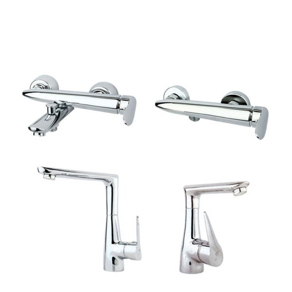 ست شیرآلات راسان مدل رابیت کروم براق