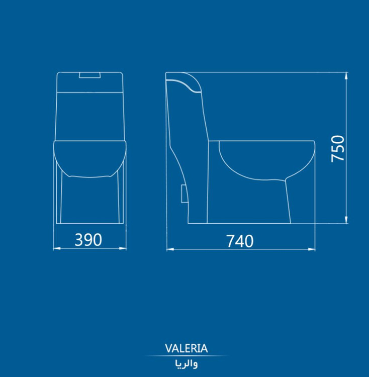 نقشه توالت فرنگی چینی کرد مدل والریا