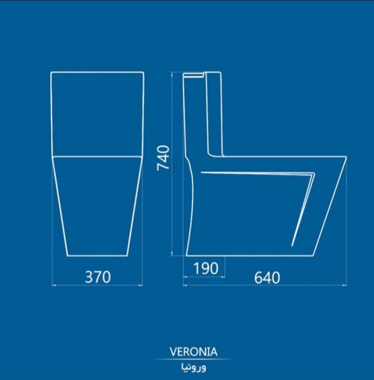 نقشه توالت فرنگی چینی کرد مدل ورونیا